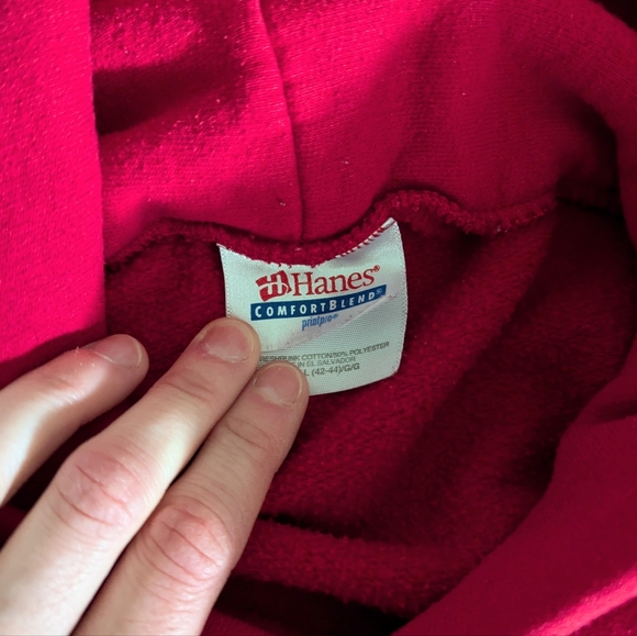 Vintage Kansas Jayhawks Logo Hoodie Red Size Large - Picture 6 of 8